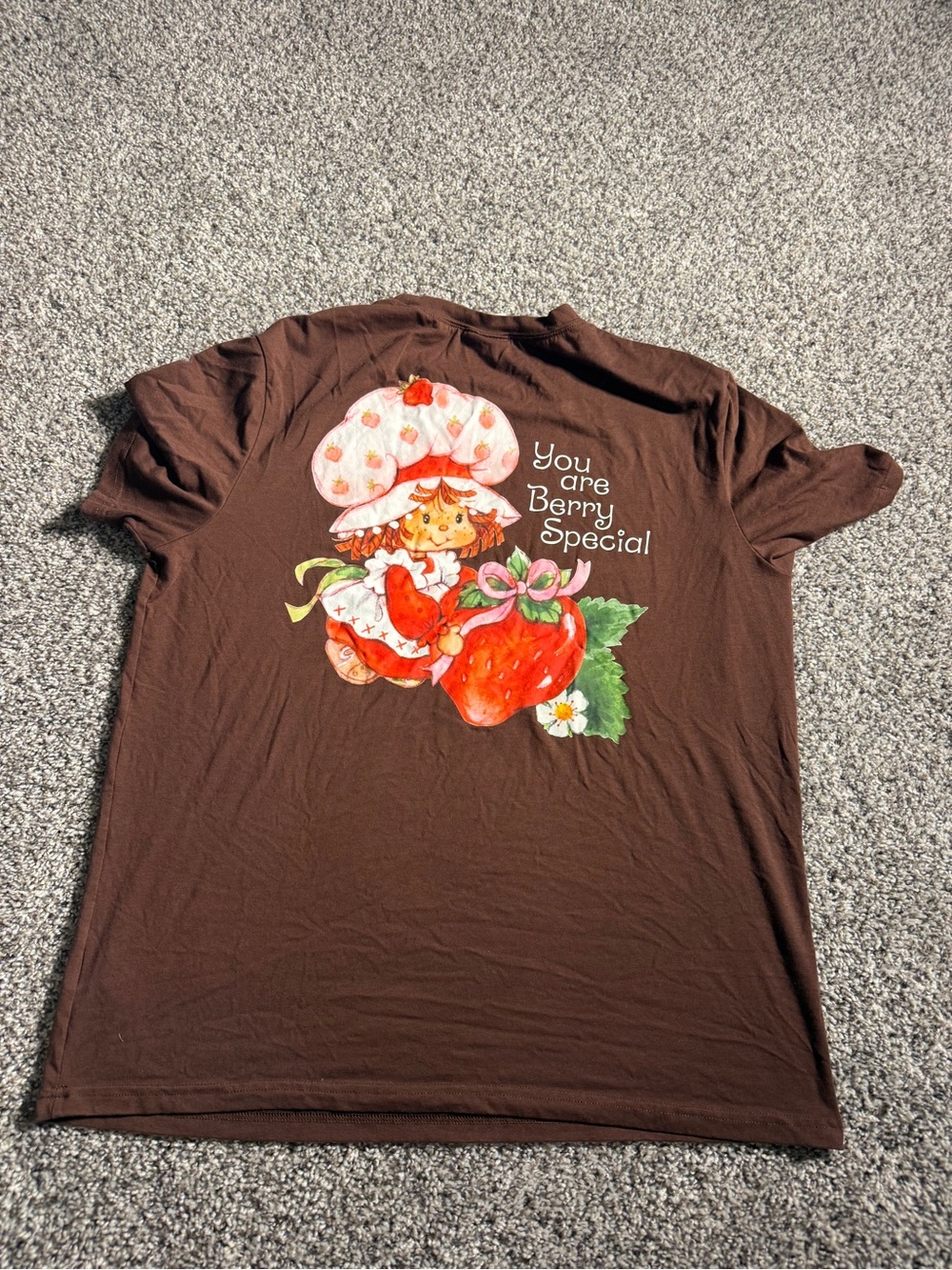 Strawberry Shortcake Chest Logo Brown Short Sleeve Tee - Picture 5 of 5